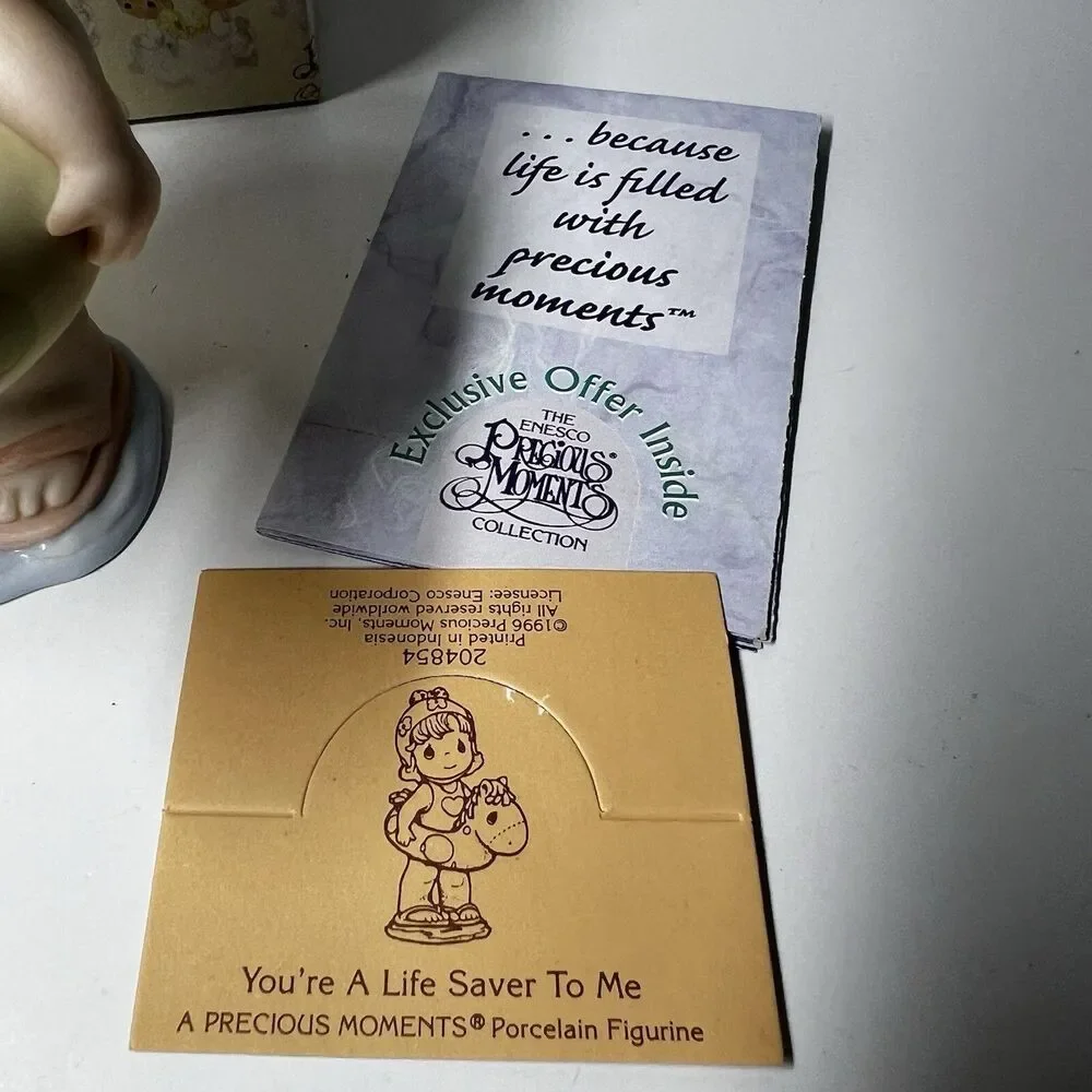 Precious Moments 204854 You're A Life Saver To Me Vintage 1996 Figurine Box